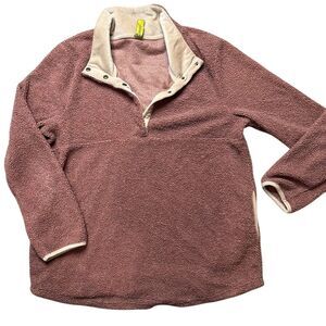 Women’s Zip Up Sweater in Brown/Pink and Cream